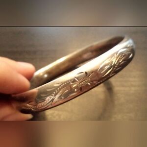VINTAGE ESTATE SIGNED BOJAR STERLING SILVER FLORAL 7" BRACELET